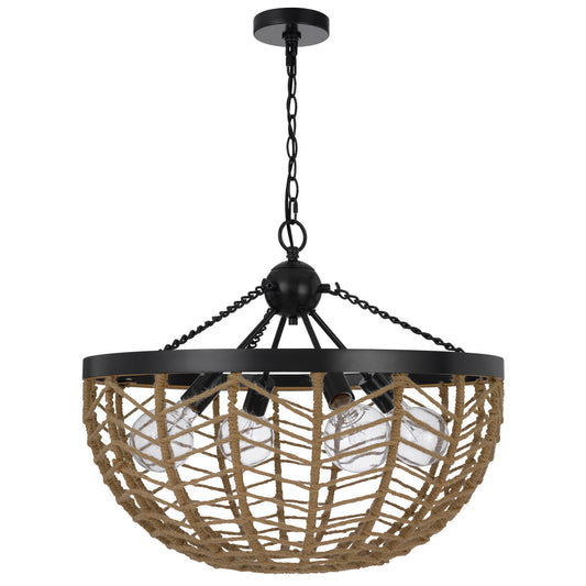 CAL Lighting  Burlap/Black FX-3806-4