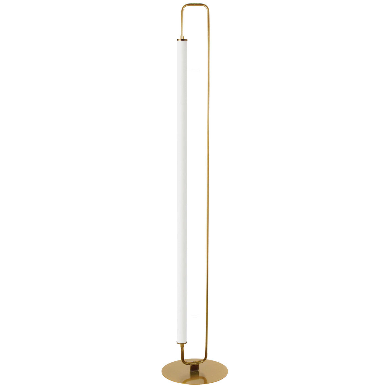 Dainolite 1 Light LED Freya Floor Lamp Aged Brass w/ White Acrylic FYA-5932LEDF-AGB