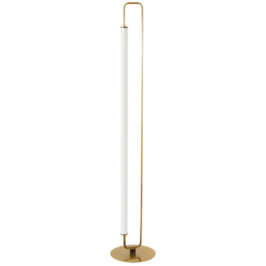 Dainolite 1 Light LED Freya Floor Lamp Aged Brass w/ White Acrylic FYA-5932LEDF-AGB