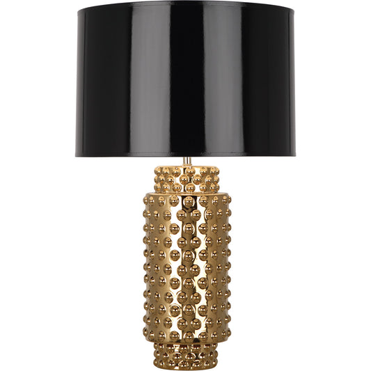 Robert Abbey  Polished Gold Dolly Table Lamp in Textured Ceramic with Gold Metallic Glaze G800B