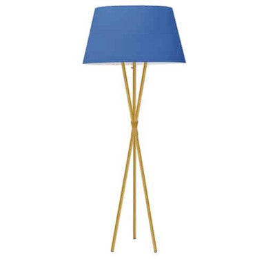 Dainolite 1 Light Incandescent Aged Brass Floor Lamp w/ Blue Shade GAB-601F-AGB-202