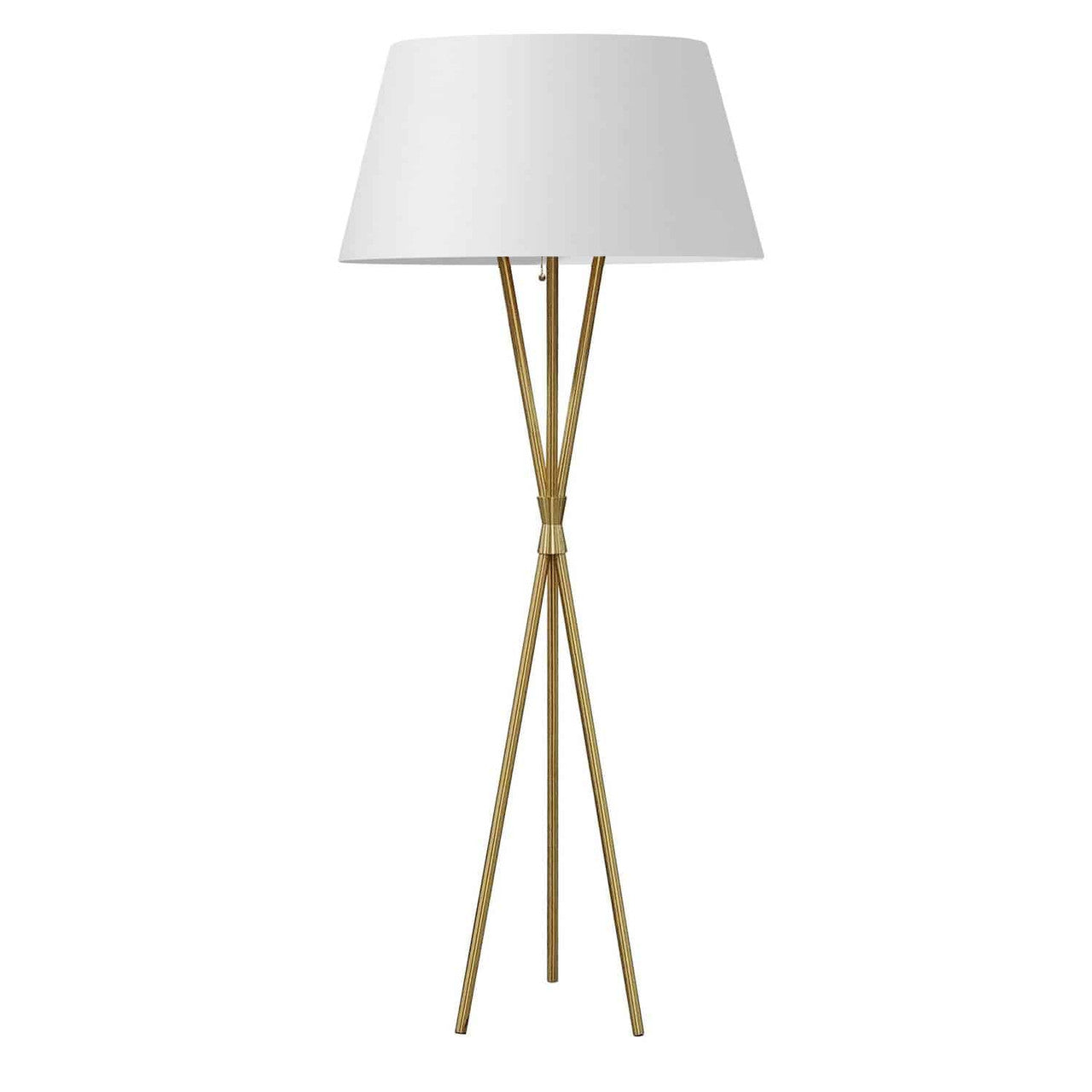 Dainolite 1 Light Incandescent Aged Brass Floor Lamp w/ White Shade GAB-601F-AGB-WH