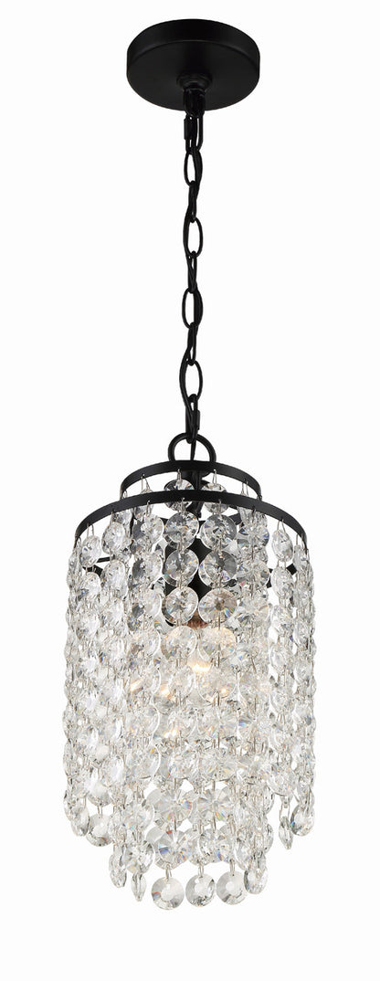 Crystorama Gabrielle 1 Light Matte Black Mini Chandelier GAB-B7301-MK