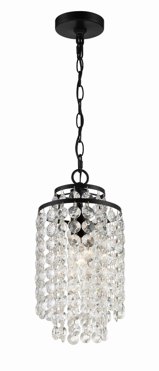 Crystorama Gabrielle 1 Light Matte Black Mini Chandelier GAB-B7301-MK