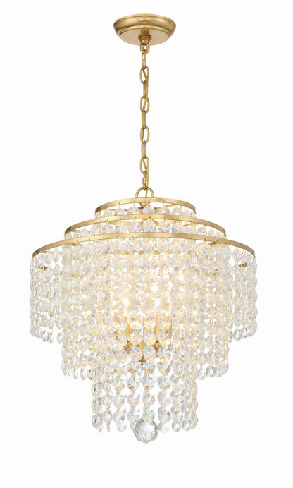 Crystorama Gabrielle 4 Light Antique Gold Chandelier GAB-B7304-GA