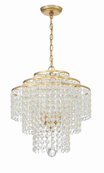 Crystorama Gabrielle 4 Light Antique Gold Chandelier GAB-B7304-GA