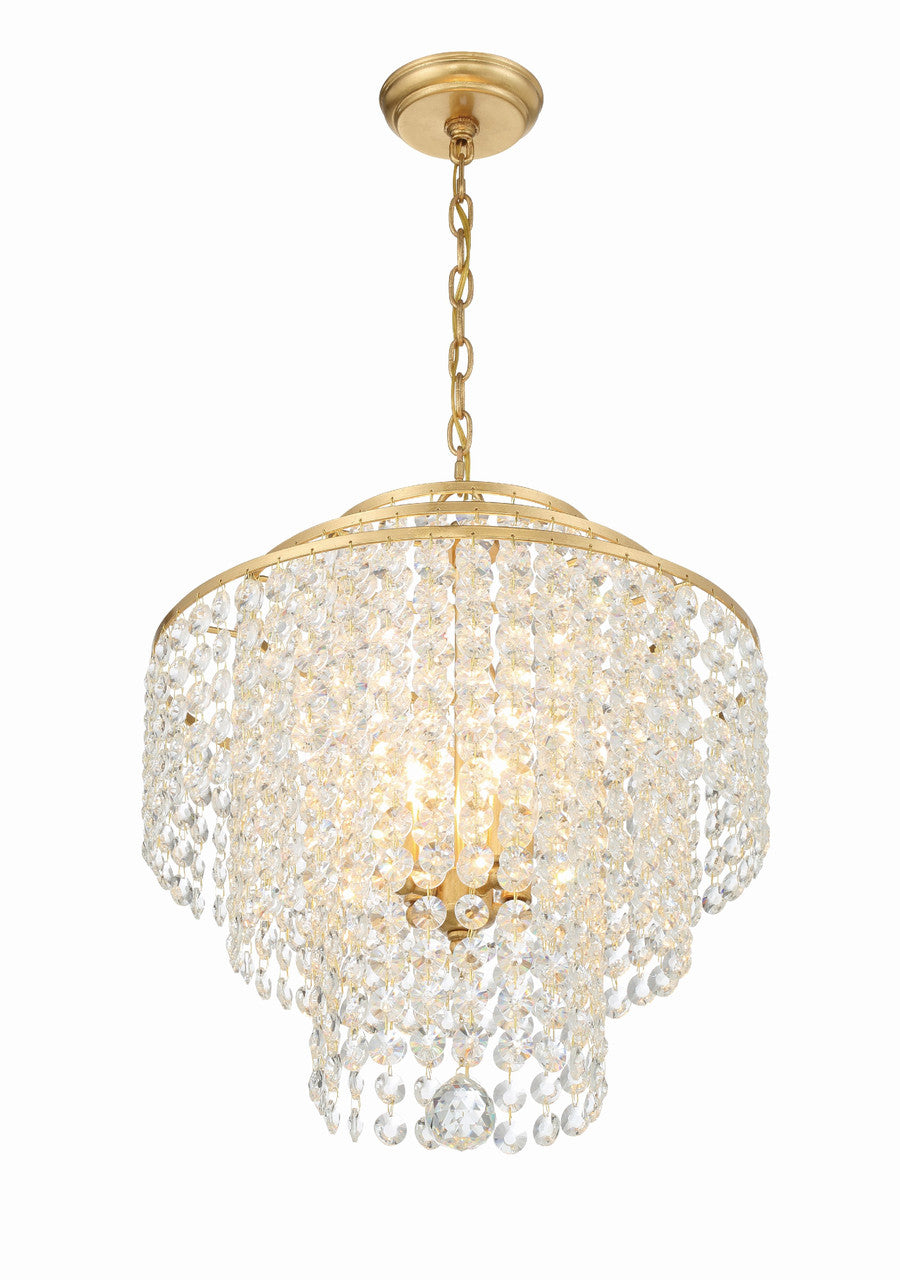 Crystorama Gabrielle 4 Light Antique Gold Chandelier GAB-B7304-GA