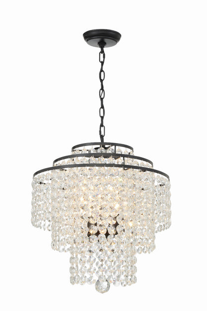 Crystorama Gabrielle 4 Light Matte Black Chandelier GAB-B7304-MK