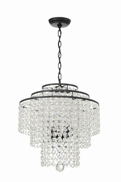 Crystorama Gabrielle 4 Light Matte Black Chandelier GAB-B7304-MK