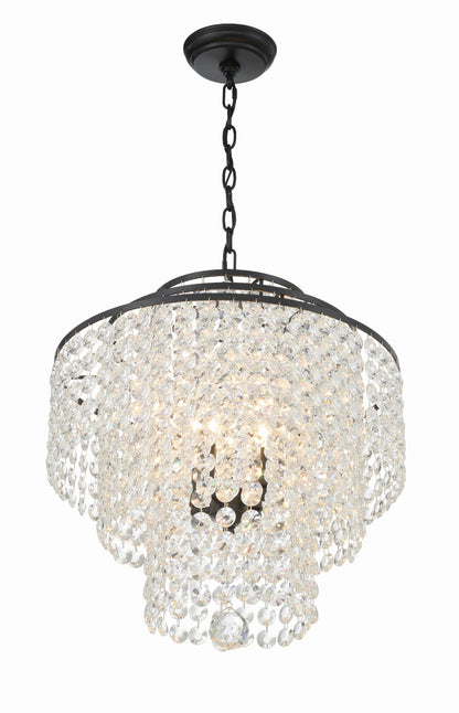 Crystorama Gabrielle 4 Light Matte Black Chandelier GAB-B7304-MK