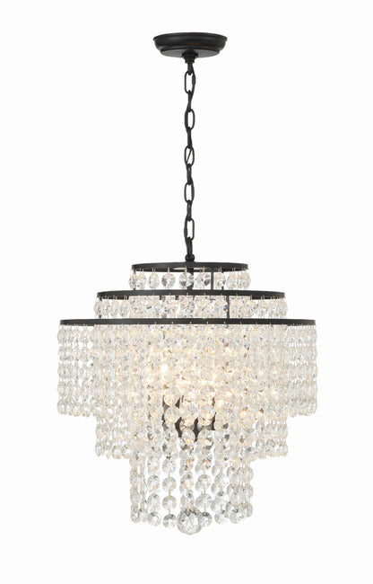 Crystorama Gabrielle 4 Light Matte Black Chandelier GAB-B7304-MK