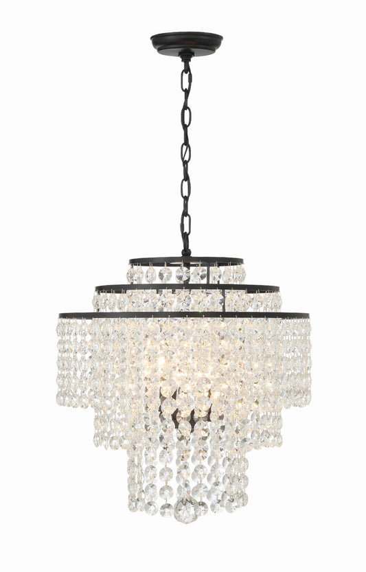 Crystorama Gabrielle 4 Light Matte Black Chandelier GAB-B7304-MK