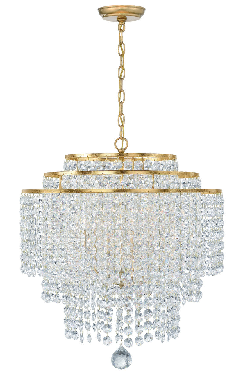 Crystorama Gabrielle 6 Light Antique Gold Chandelier GAB-B7305-GA