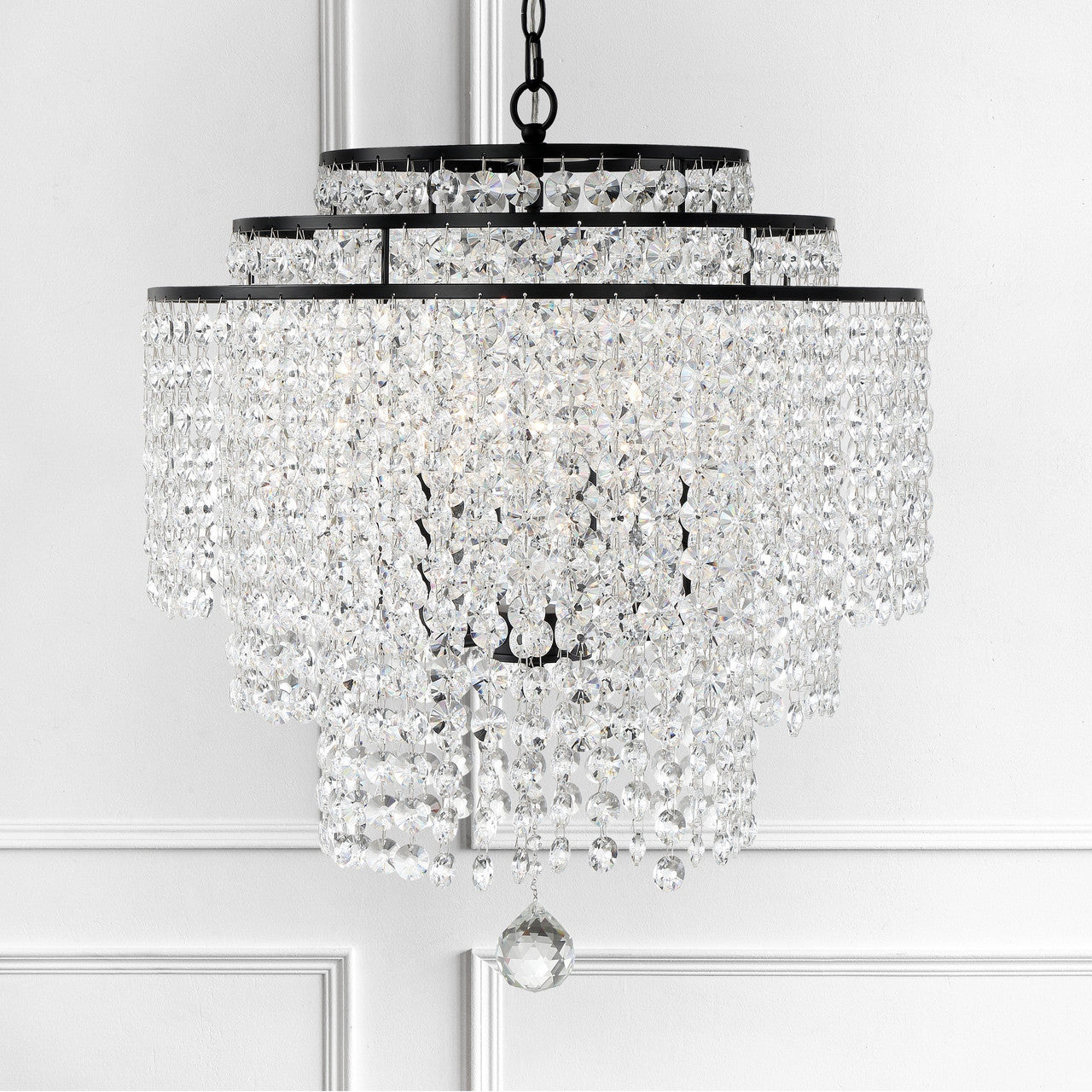 Crystorama Gabrielle 6 Light Matte Black Chandelier GAB-B7305-MK