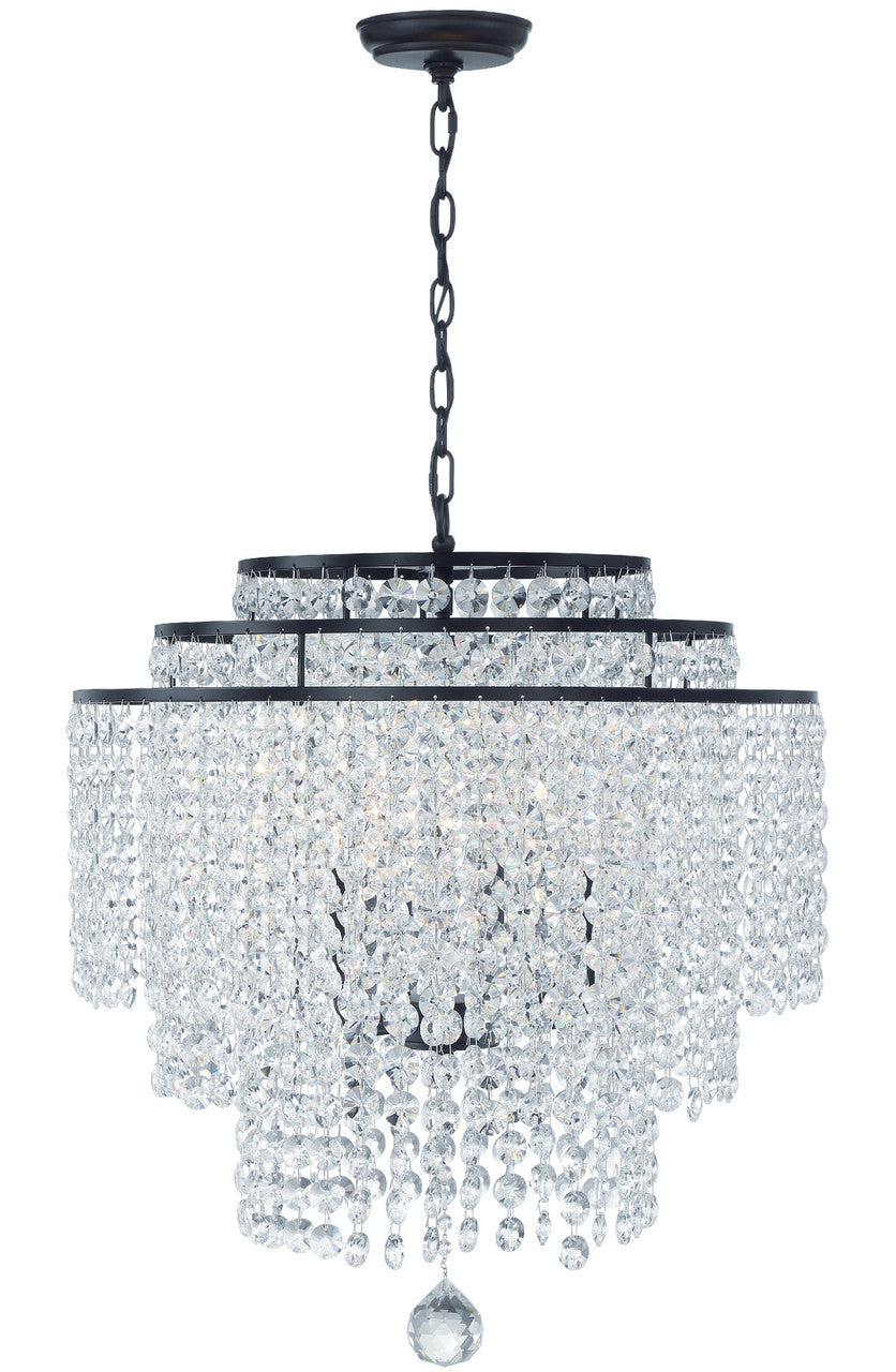 Crystorama Gabrielle 6 Light Matte Black Chandelier GAB-B7305-MK