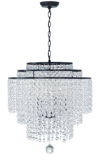 Crystorama Gabrielle 6 Light Matte Black Chandelier GAB-B7305-MK