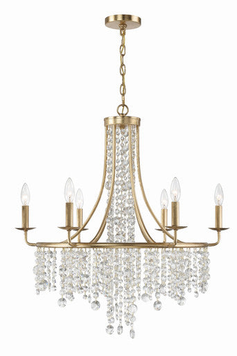 Crystorama Gabrielle 6 Light Antique Gold Chandelier GAB-B7306-GA