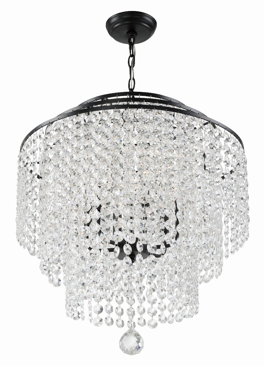 Crystorama Gabrielle 6 Light Matte Black Chandelier GAB-B7306-MK