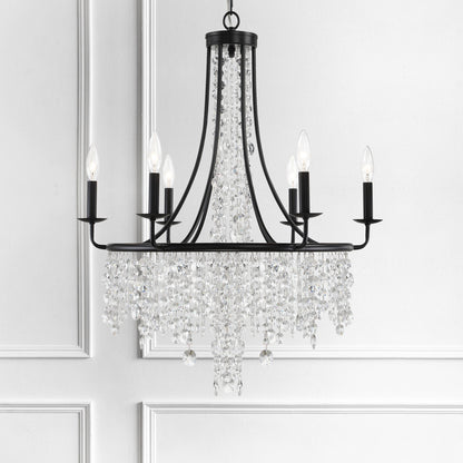 Crystorama Gabrielle 6 Light Matte Black Chandelier GAB-B7306-MK