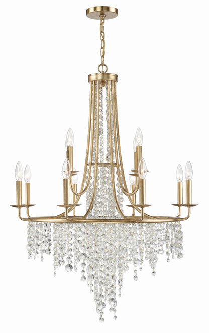 Crystorama Gabrielle 12 Light Antique Gold Chandelier GAB-B7312-GA