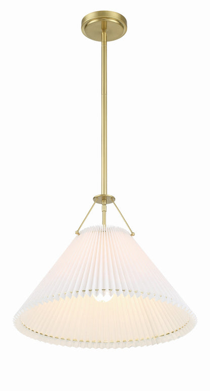 Crystorama Gamma 1 Light Aged Brass Pendant GAM-71003-AG