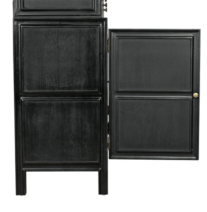 Noir Colonial Hutch in Hand Rubbed Black GARM119HB