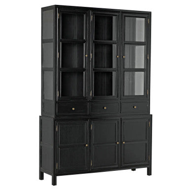 Noir Colonial Hutch in Hand Rubbed Black GARM119HB