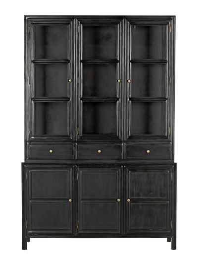 Noir Colonial Hutch in Hand Rubbed Black GARM119HB