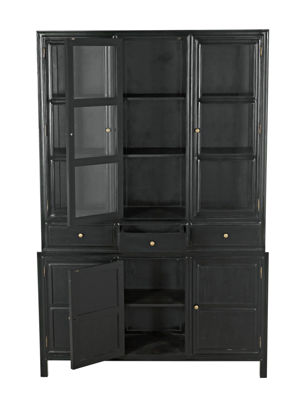 Noir Colonial Hutch in Hand Rubbed Black GARM119HB