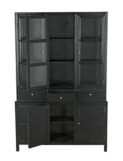 Noir Colonial Hutch in Hand Rubbed Black GARM119HB