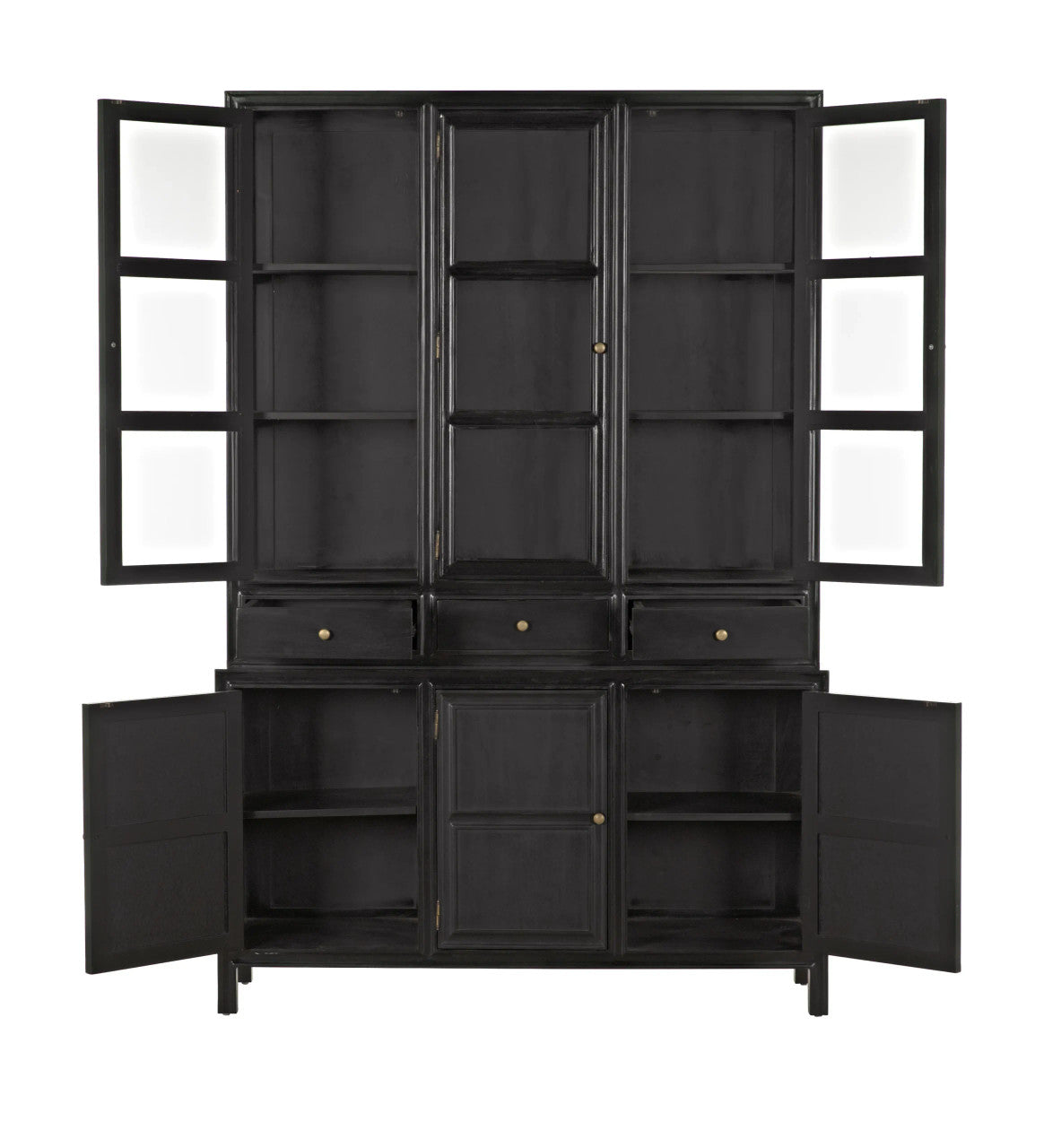 Noir Colonial Hutch in Hand Rubbed Black GARM119HB