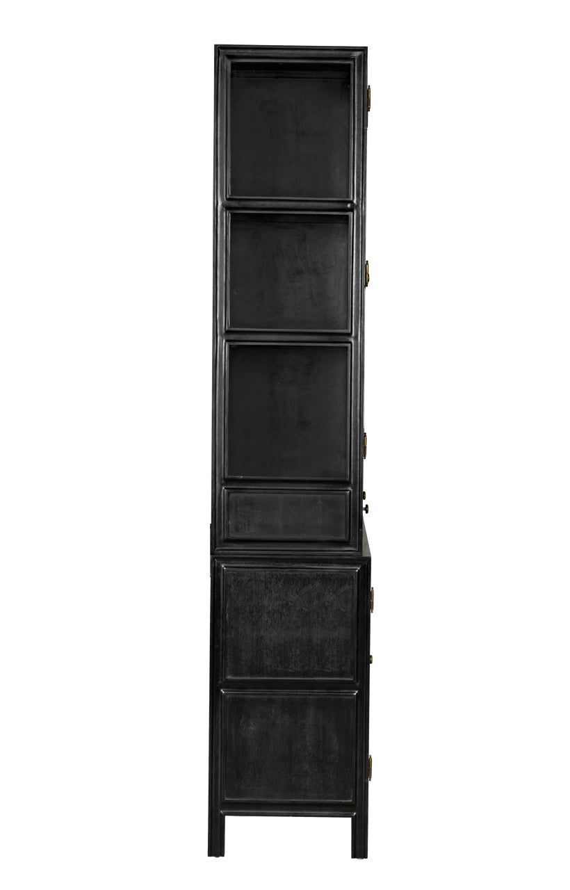 Noir Colonial Hutch in Hand Rubbed Black GARM119HB