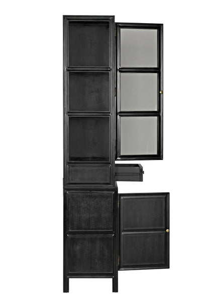 Noir Colonial Hutch in Hand Rubbed Black GARM119HB