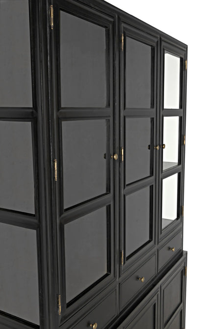 Noir Colonial Hutch in Hand Rubbed Black GARM119HB