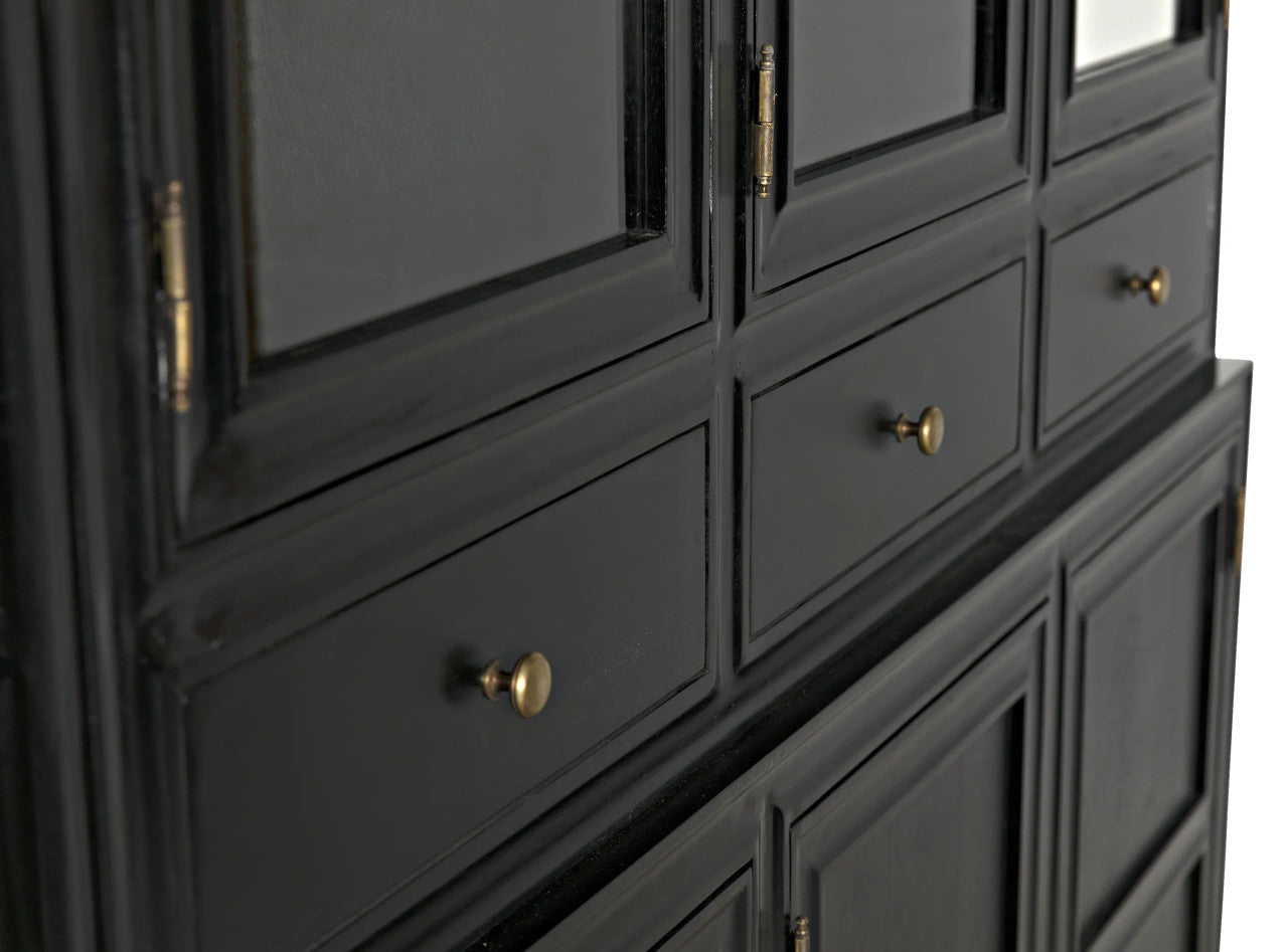 Noir Colonial Hutch in Hand Rubbed Black GARM119HB