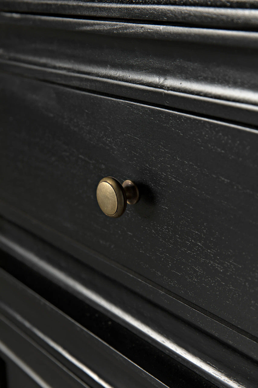 Noir Colonial Hutch in Hand Rubbed Black GARM119HB