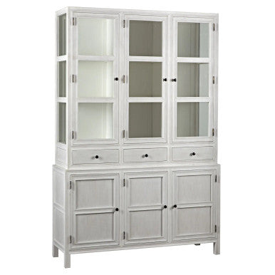 Noir Colonial Hutch in White Wash GARM119WH