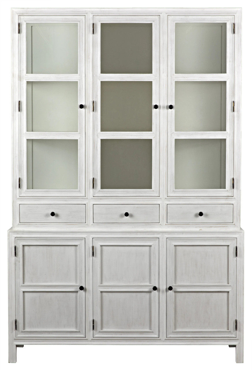 Noir Colonial Hutch in White Wash GARM119WH