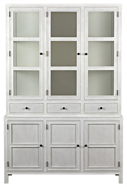 Noir Colonial Hutch in White Wash GARM119WH