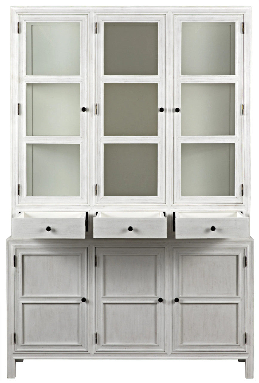 Noir Colonial Hutch in White Wash GARM119WH