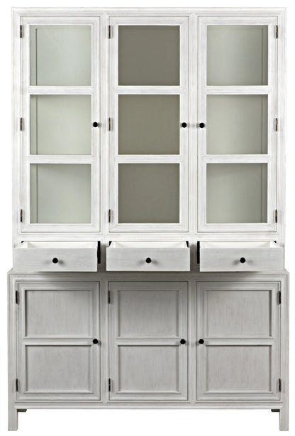 Noir Colonial Hutch in White Wash GARM119WH