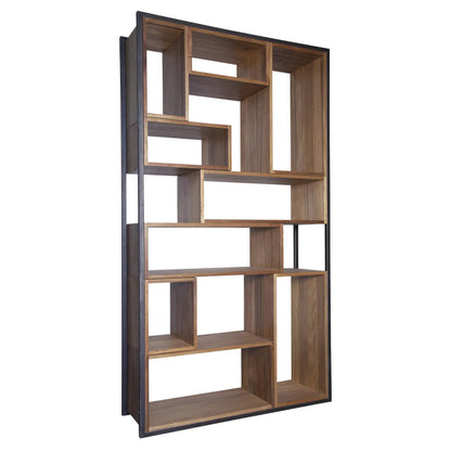 Noir Bauhaus Bookcase in Dark Walnut GBCS130