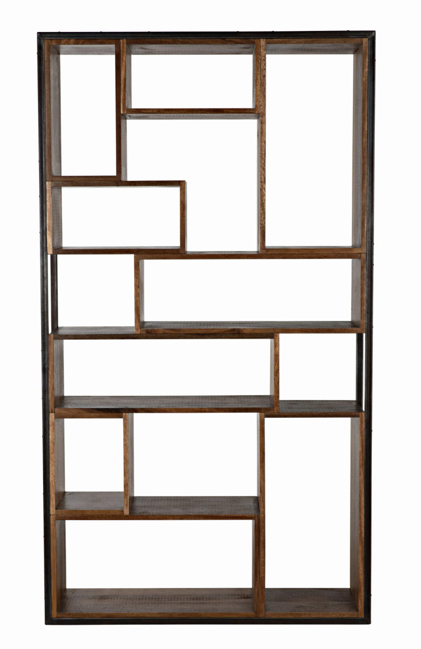 Noir Bauhaus Bookcase in Dark Walnut GBCS130