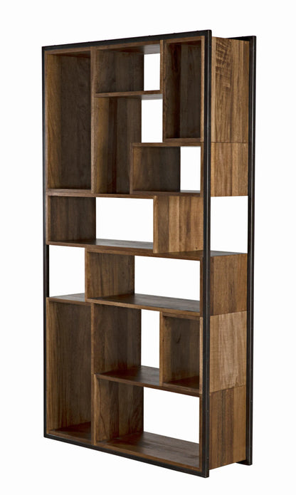 Noir Bauhaus Bookcase in Dark Walnut GBCS130