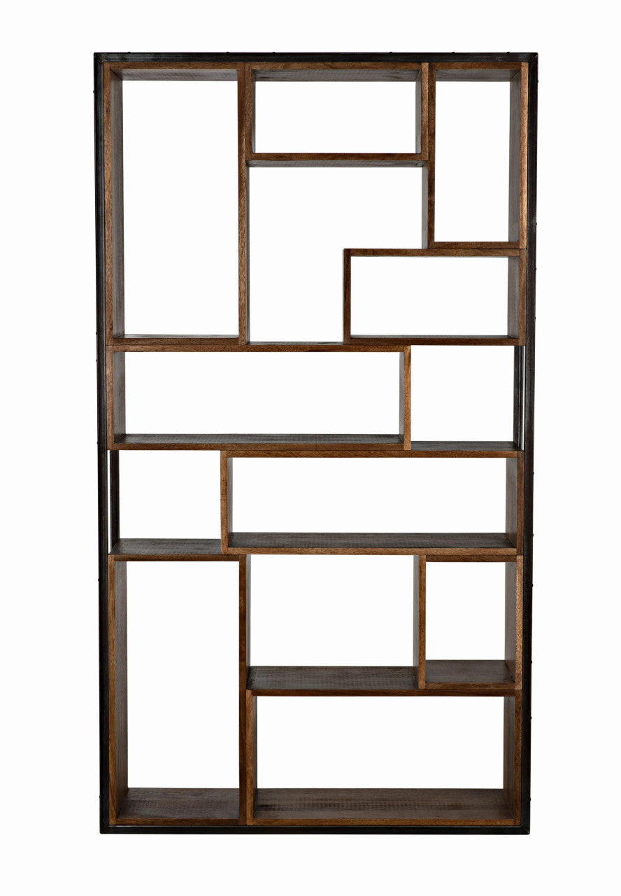 Noir Bauhaus Bookcase in Dark Walnut GBCS130