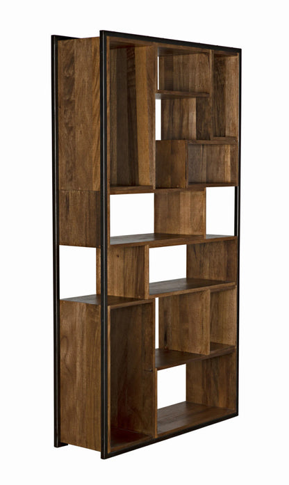 Noir Bauhaus Bookcase in Dark Walnut GBCS130