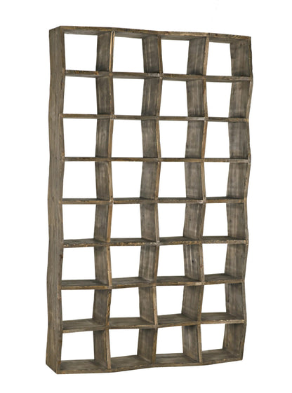 Noir Zig-Zag Bookcase in Old Wood GBCS139OW