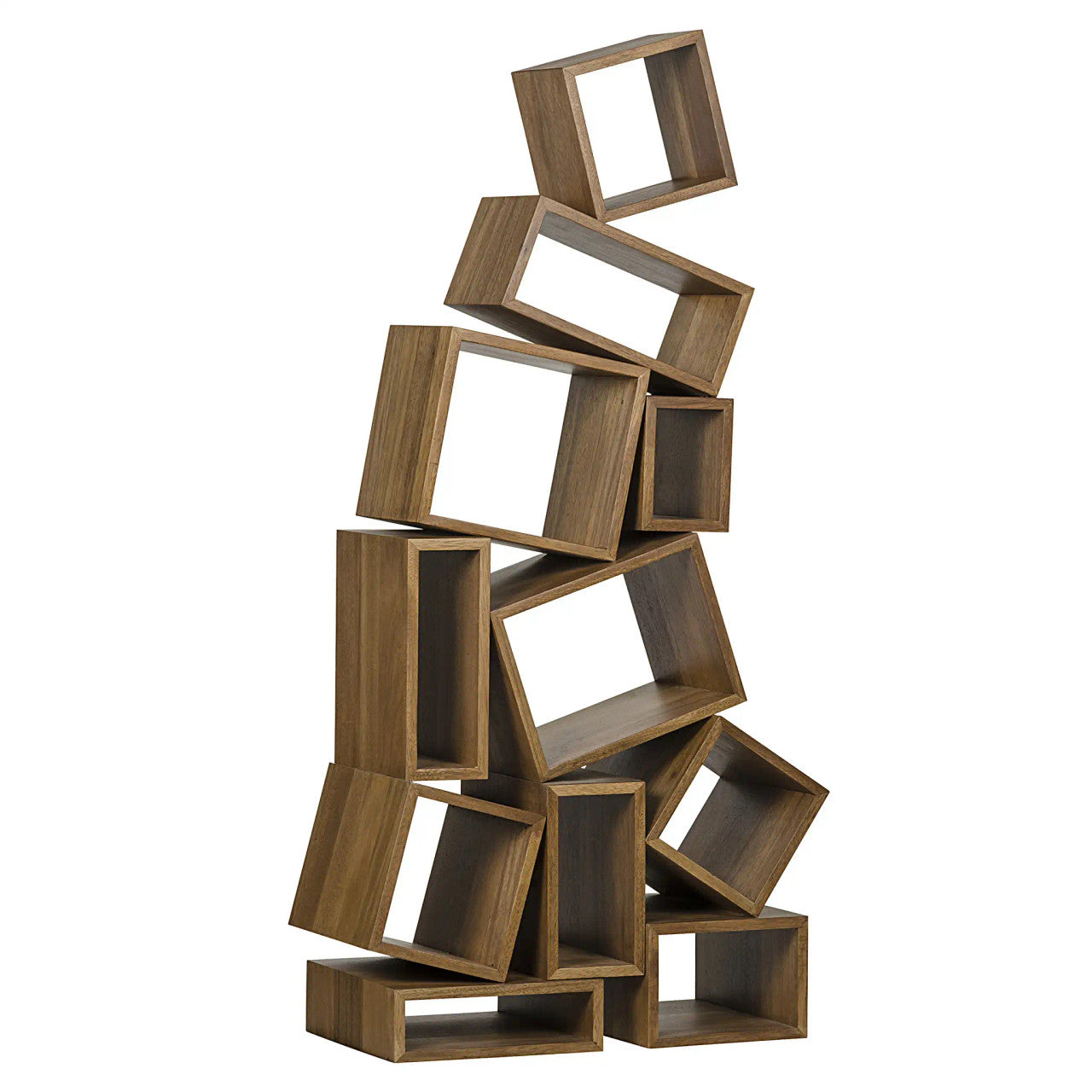 Noir Cubist Bookcase in Dark Walnut GBCS156DW