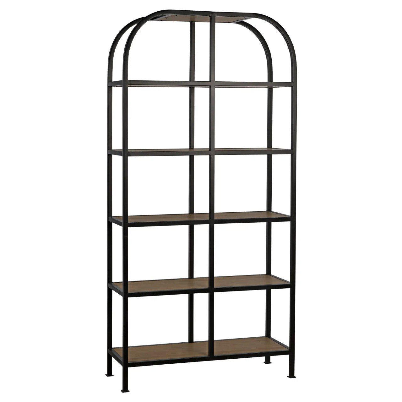 Noir Sl07 Bookcase in Gold Teak and Matte Black GBCS193GT