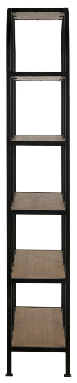 Noir Sl07 Bookcase in Gold Teak and Matte Black GBCS193GT